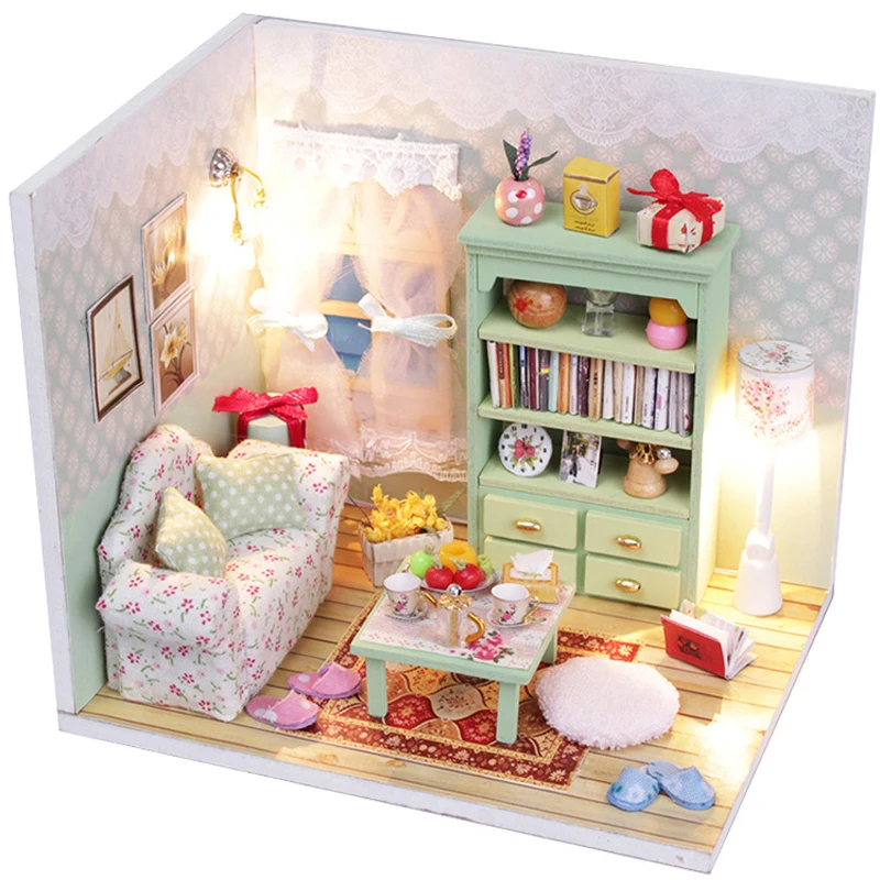 Новый DIY кукольный домик 3D деревянный ручной работы миниатюрный мебельный набор