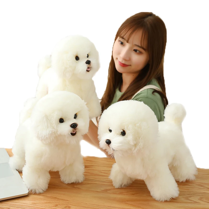 Милая Высококачественная имитация Бишон шнауцер собака кошка плюшевая игрушка
