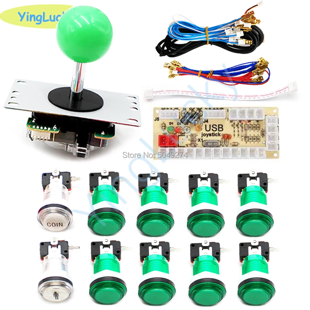 Zero Delay Arcade DIY kit части Аркады Связки sanwa Джойстик 5 в led кнопка USB к ПК/Raspberry Pi