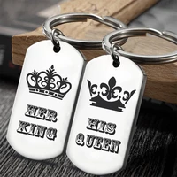 hot selling stainless steel military couple her king his queen key chain key chain customization keychain charms for girls