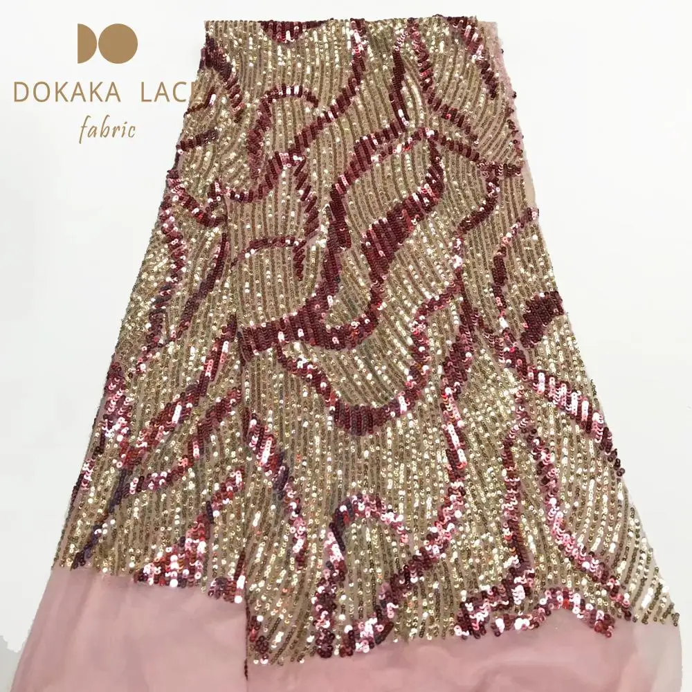 2020 Высококачественная африканская ткань с пайетками и сеткой из Дубаи