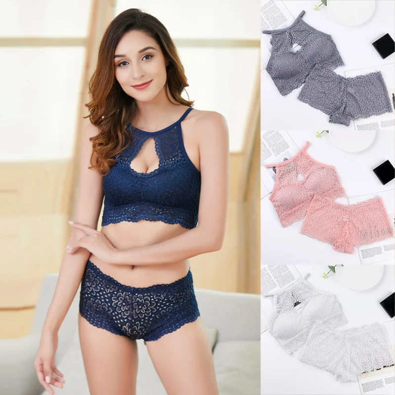 Женский комплект нижнего белья кружевной бюстгальтер с открытой
