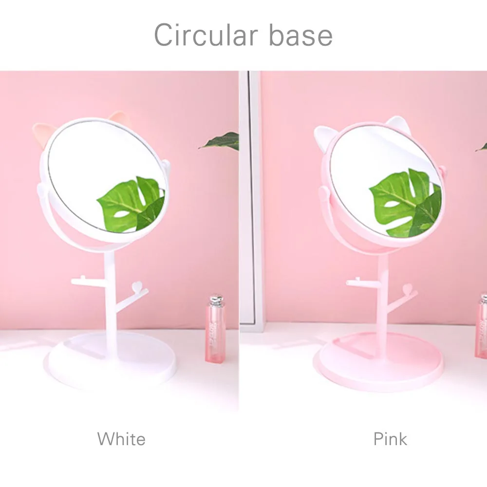 Makeup Mirror Luxury Magnifying Mirrors 360 Degree Adjustable Table Beauty Fashinal Cat Catoon | Красота и здоровье