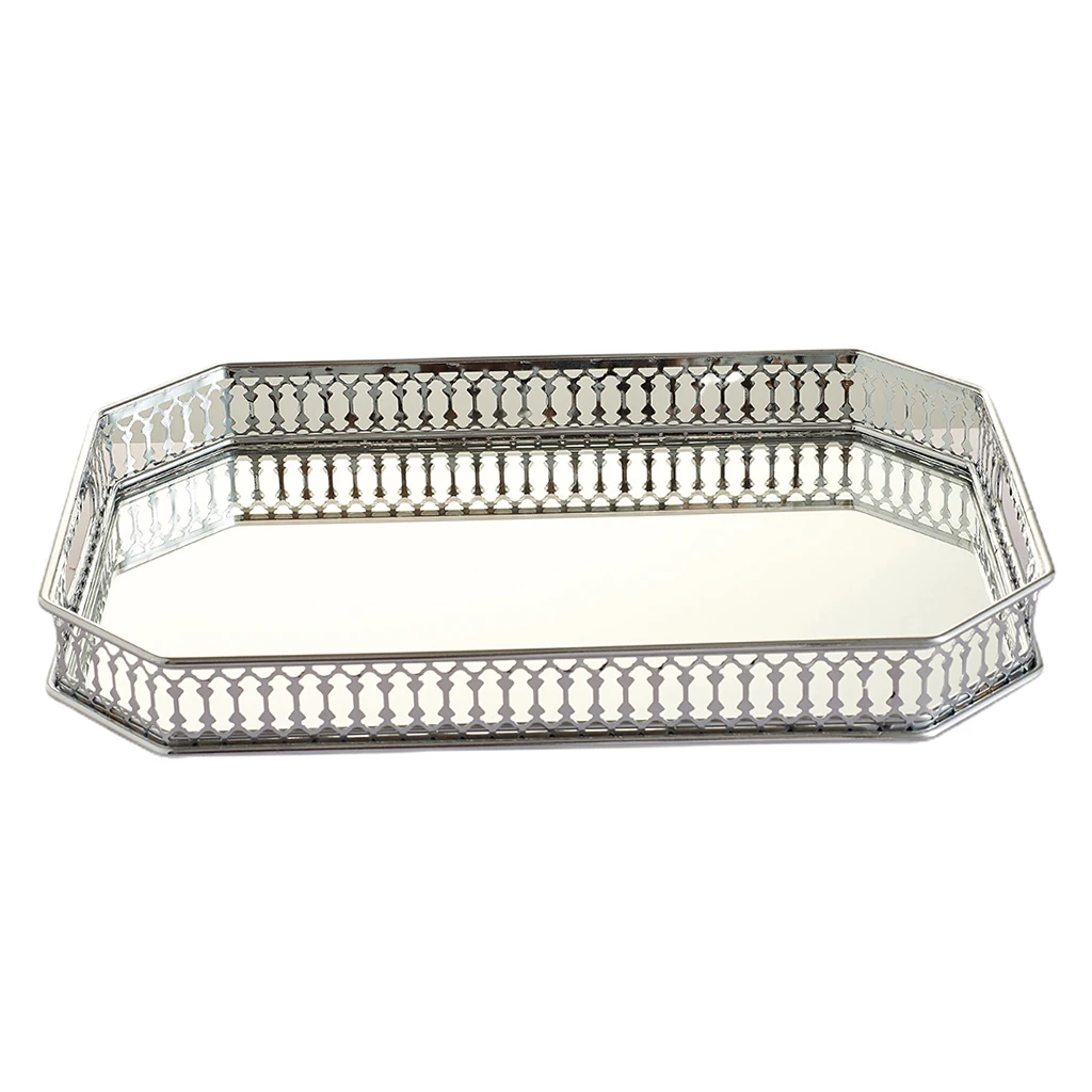 Прозрачный зеркальный косметический декоративный поднос поднос-органайзер для