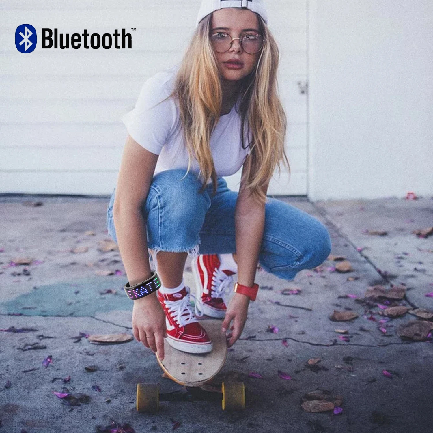 Новейший RGB светодиодный Bluetooth браслет программируемый приложение подключенный
