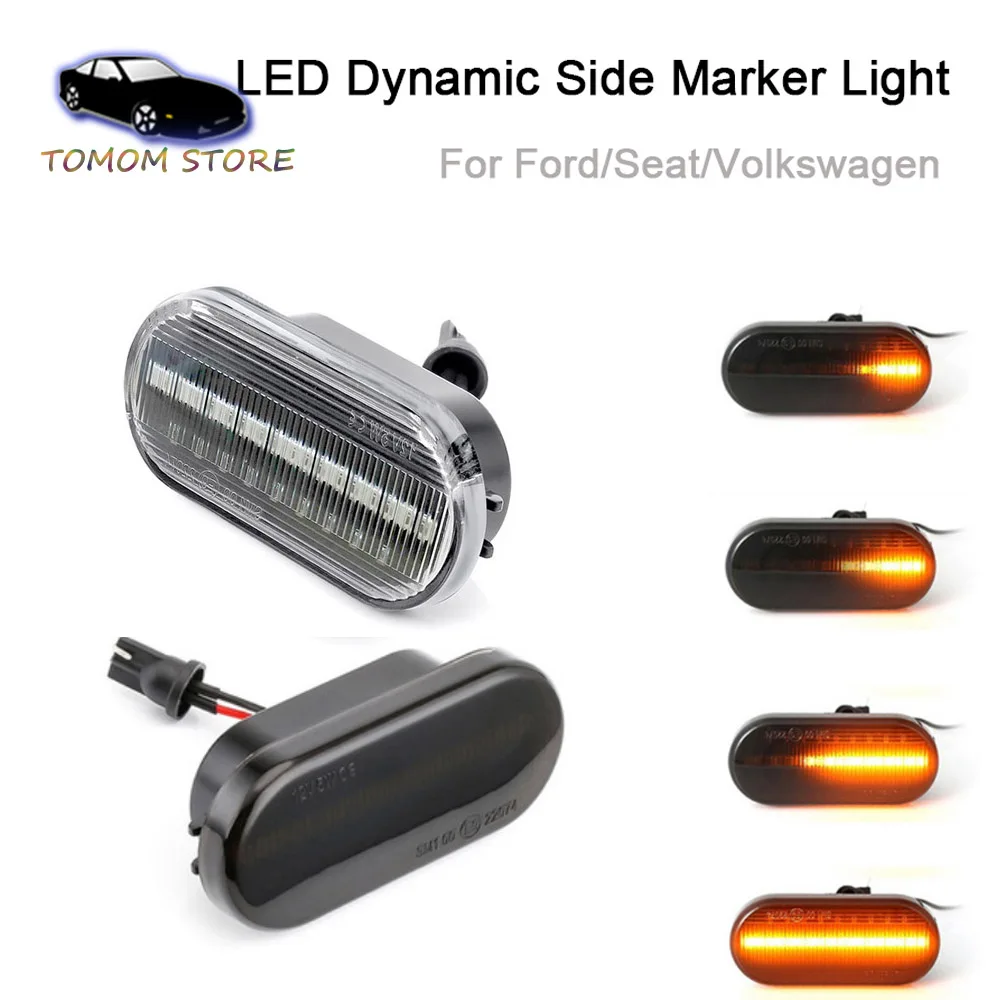 

For Volkswagen Beetle Bora Caddy Fox Golf 3/4 Lupo Polo Passat Sharan Vento T5 Led dynamic indicator side turn signal lights