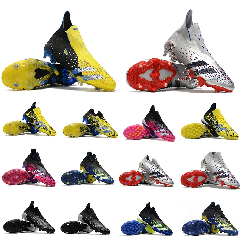

Мужские хищные футбольные уличные туфли, шипованные, серебристые, желтые, черные, со шнуровкой, TF высокой лодыжкой, женские, для мальчиков, д...