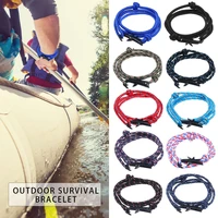 alloy outdoor camping hand braided womenmen survival bracelets emergency rope adjustband wristband rescue bracelet