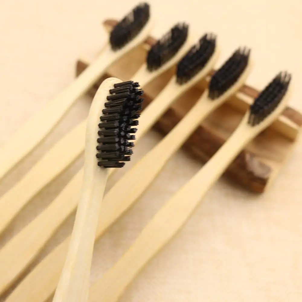 

Adult Bamboo Toothbrush Eco Friendly Wooden Tooth Brush Soft Bristle Tip Charcoal Adults Oral Care Cepillo Dientes Bambu Escova