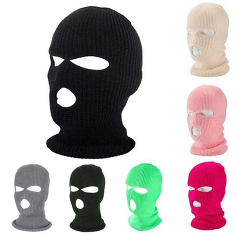 

1Pc Embroidery Face Mask 3-Hole for Cold Weather, Winter Ski Mask for Men and Women Thermal Cycling Mask Christmas