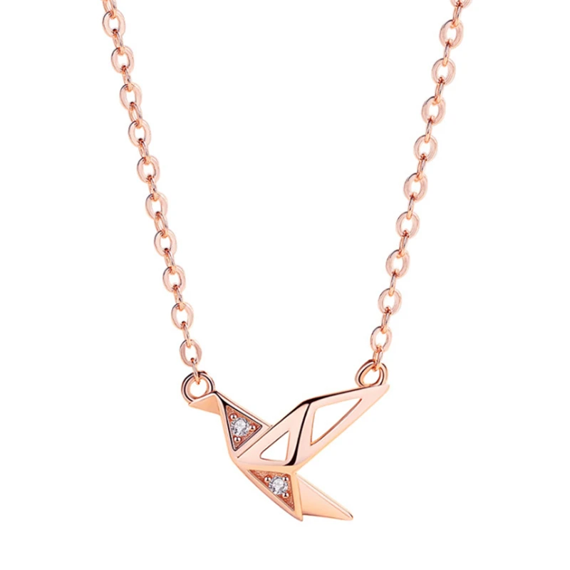 Модные элегантные голографические ожерелья цвета розового золота с бумажным