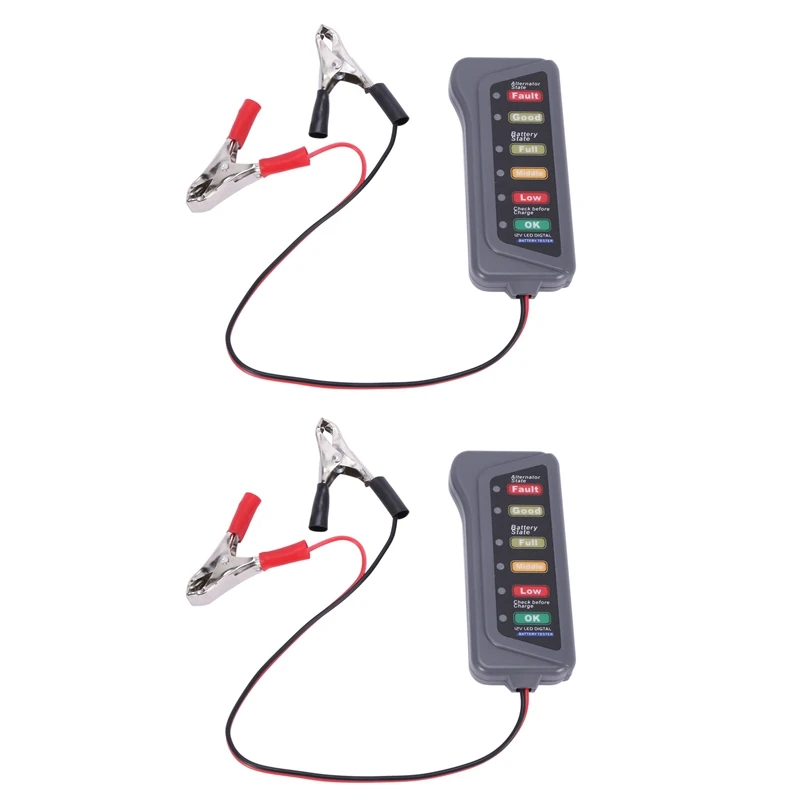 

2X 12V Car Battery & Alternator Tester - Test Battery Condition & Alternator Charging (LED indication)