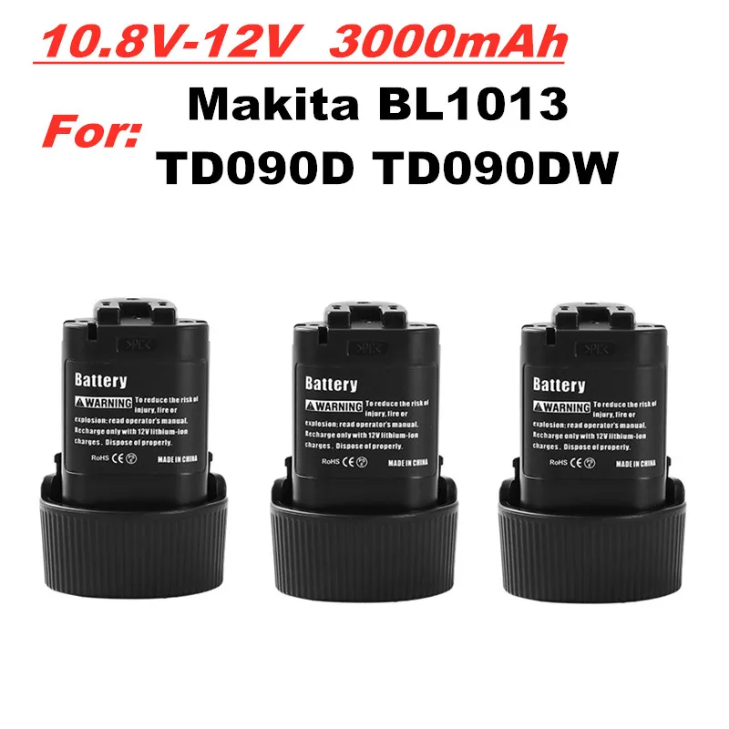Для Makita 10 8 V-12V 3000 мА/ч литий-ионный аккумулятор Батарея для BL1013 BL1014 BL 1013 1014 LCT203W