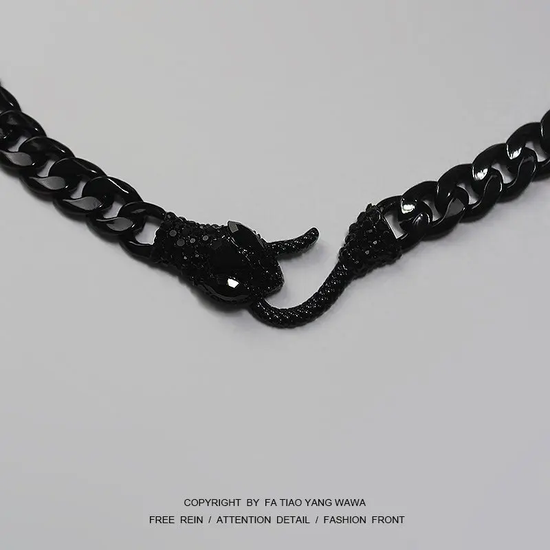 

Black snake black necklace