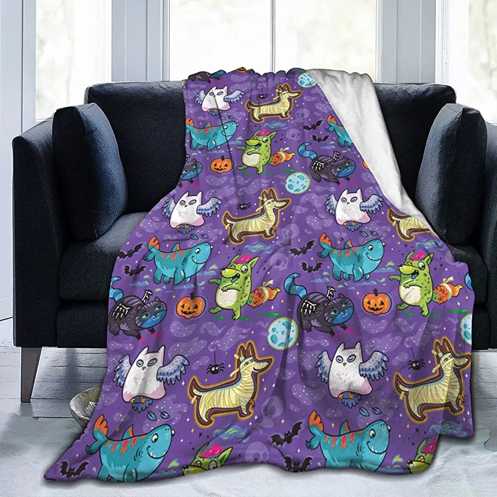 

OneHoney Christmas Farm Cow on Truck Blankets Flannel Fleece Throw Blanket for Couch Bed Sofa Travel, Buffalo Black White Plaid