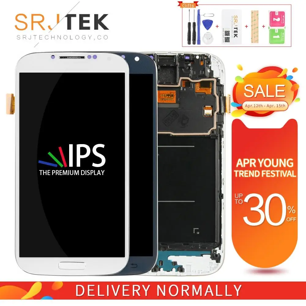 IPS для Samsung Galaxy S4 I9500 ЖК дисплей сенсорный дигитайзер Сенсорное стекло в сборе с
