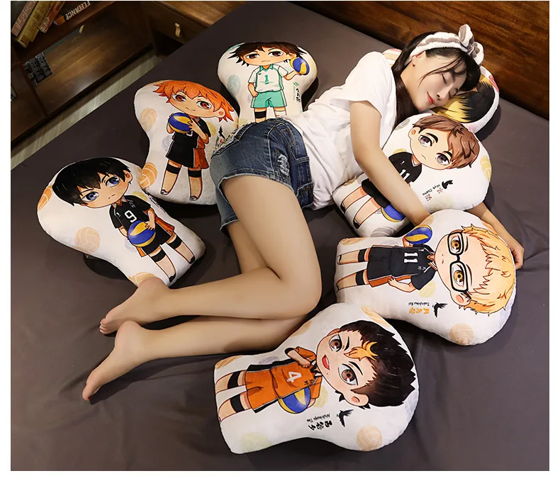 

Anime Haikyuu Pillow Sofa Cushion Shoyo Hinata Tobio Kageyama Kei Tsukishima Manga Special Shaped Double Sided Stuffed Plush Toy