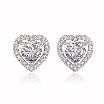

Korean Fashion Piercing Unusual Silver 925 for Women Diamond Heart-shaped Stud Earrings 2021 Trend Jewelry EB7ILF