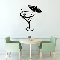 martini cocktail umbrella kitchen cafe wall sticker home decor removable wall decals vinyl art murals self adhesive decoration