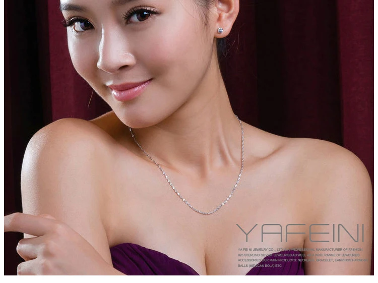 Цепочка из серебра 925 пробы с платиновым покрытием и водной волной | Украшения