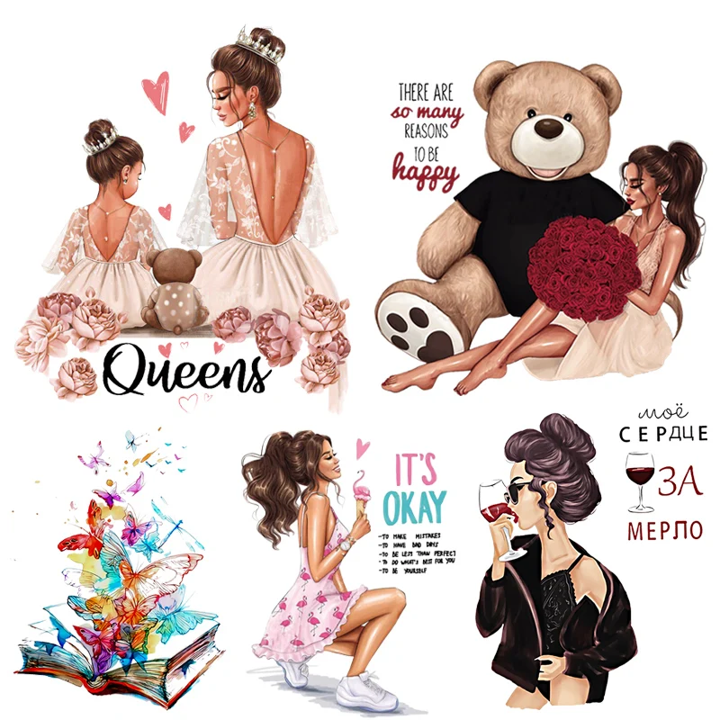 Принцесса девушка аппликации патчи для одежды мода Медведь Железный На