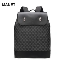 manet luxury laptop backpack 21 inch large capacity designer bag for male travel bags leather grid men backpack 2021 dropshiping