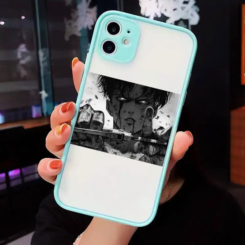

Anime Attacking Giant Phone Case matte transparent For iphone 7 8 11 12 plus mini x xs xr pro max cover