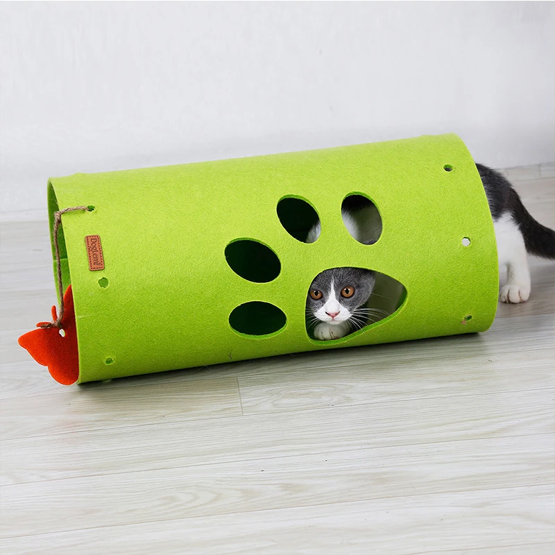 MySudui Складной Съемный туннель для кошек игрушка из фетра игровой тренировочная