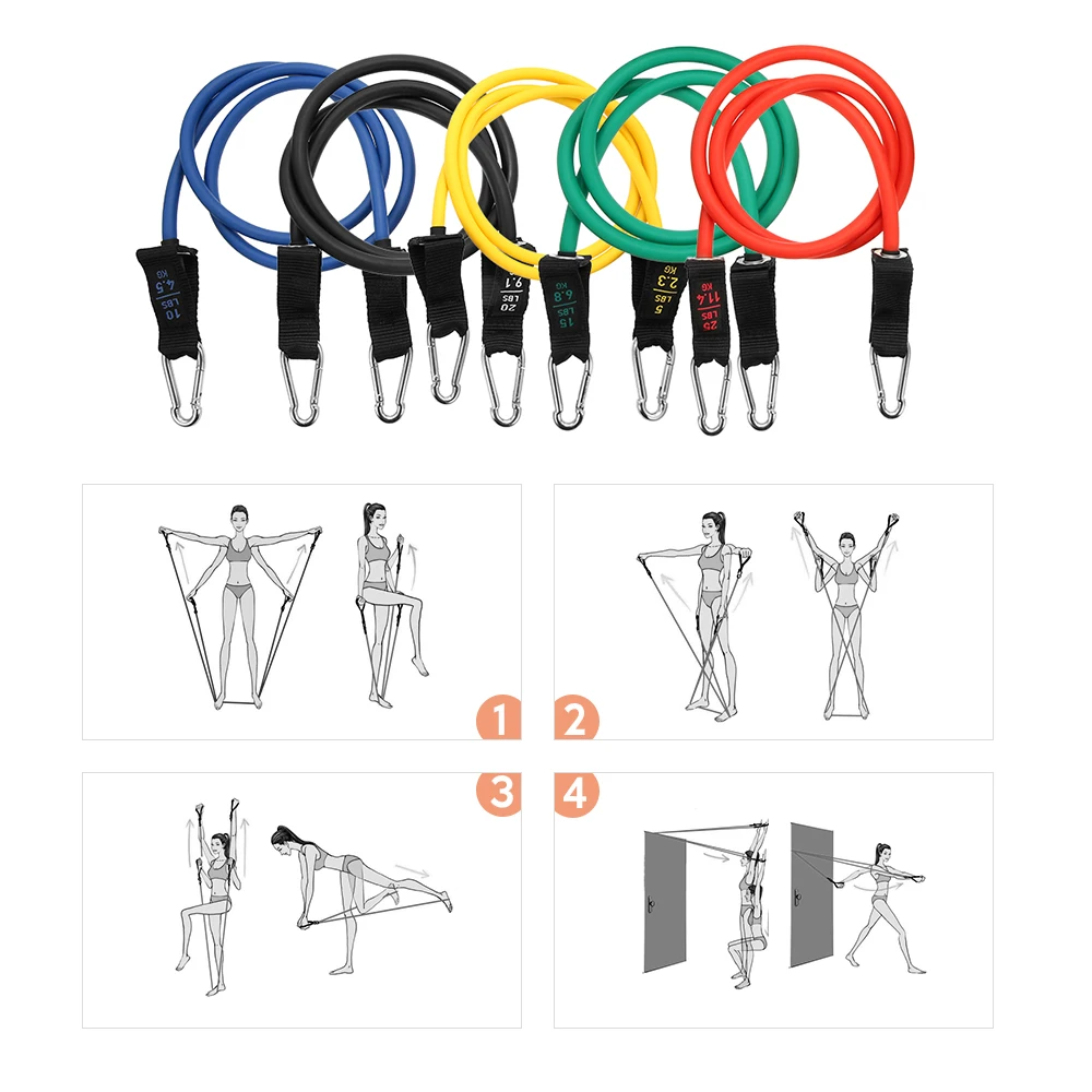 TOMSHOO набор резистивных лент 17 шт. для тренировок в тренажерном зале резиновый