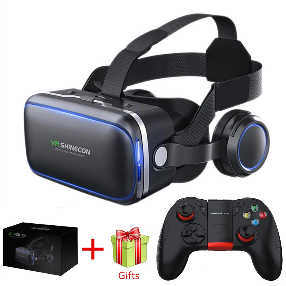 Bundle 6 VR shinecon 6.0 гарнитура Версия Очки виртуальной реальности 3D очки гарнитура шлемы смартфон полный пакет+ контроллер - Цвет: Bundle 6