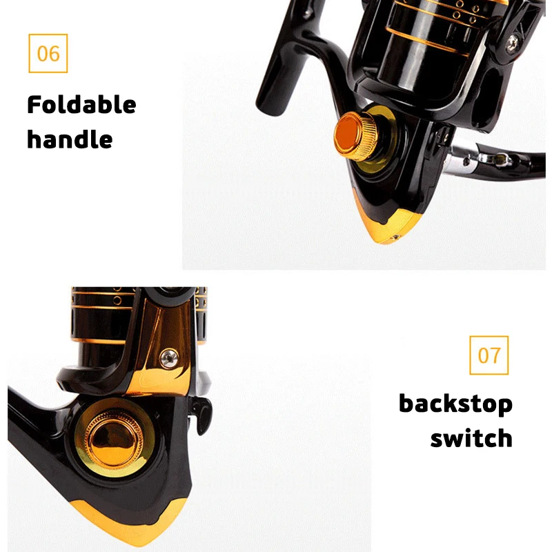 

Spinning Fishing Reel 1000-7000 Series 12BB Pesca Carp Fishing Wheel All Metal Large Capacity Spool Fishing Accessories Tackle