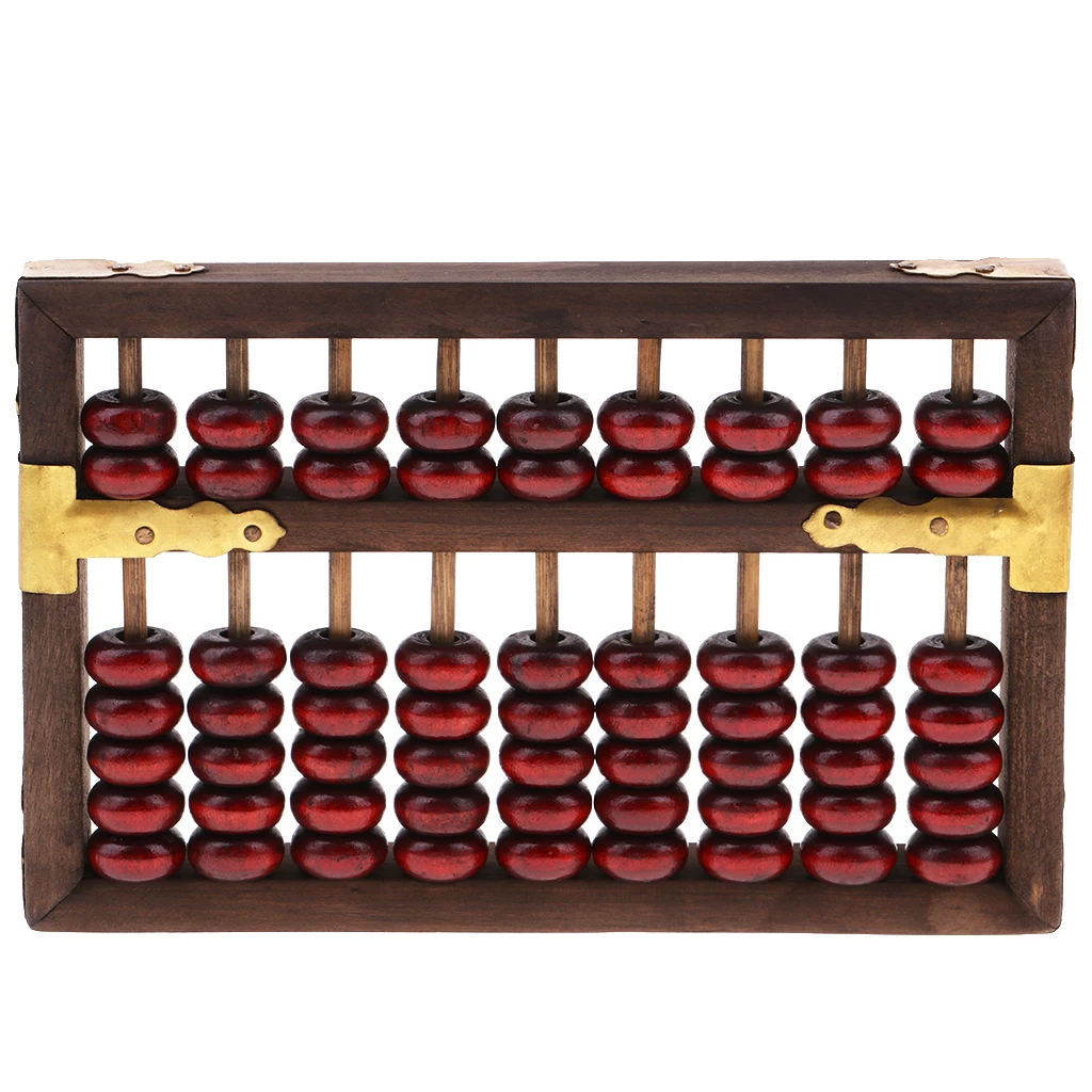 9 колонны старый Винтаж Abacus китайский соробан инструмент математические