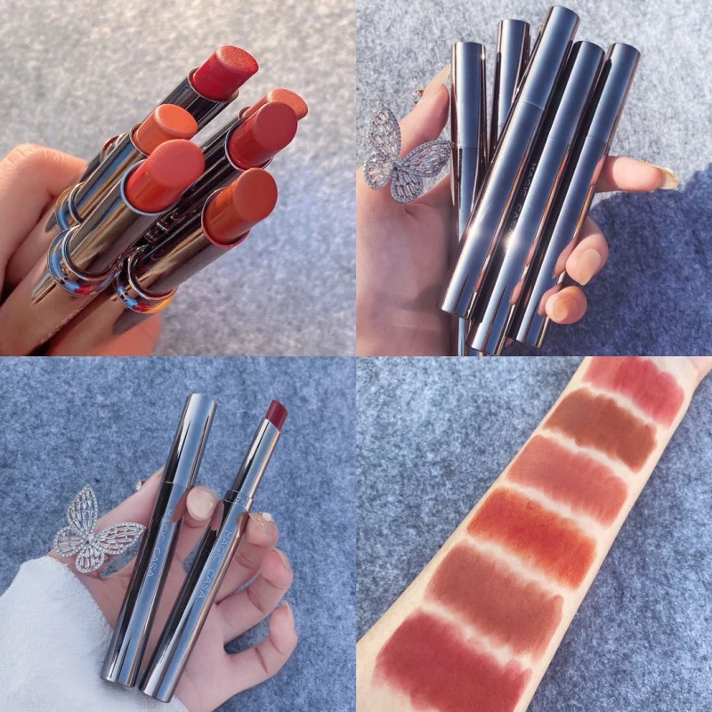 

6 Colors Velvet Matte Lipsticks Pencil Waterproof Long Lasting Red Lip Stick Non-Stick Cup Makeup Lip Tint Pen Cosmetic TSLM1