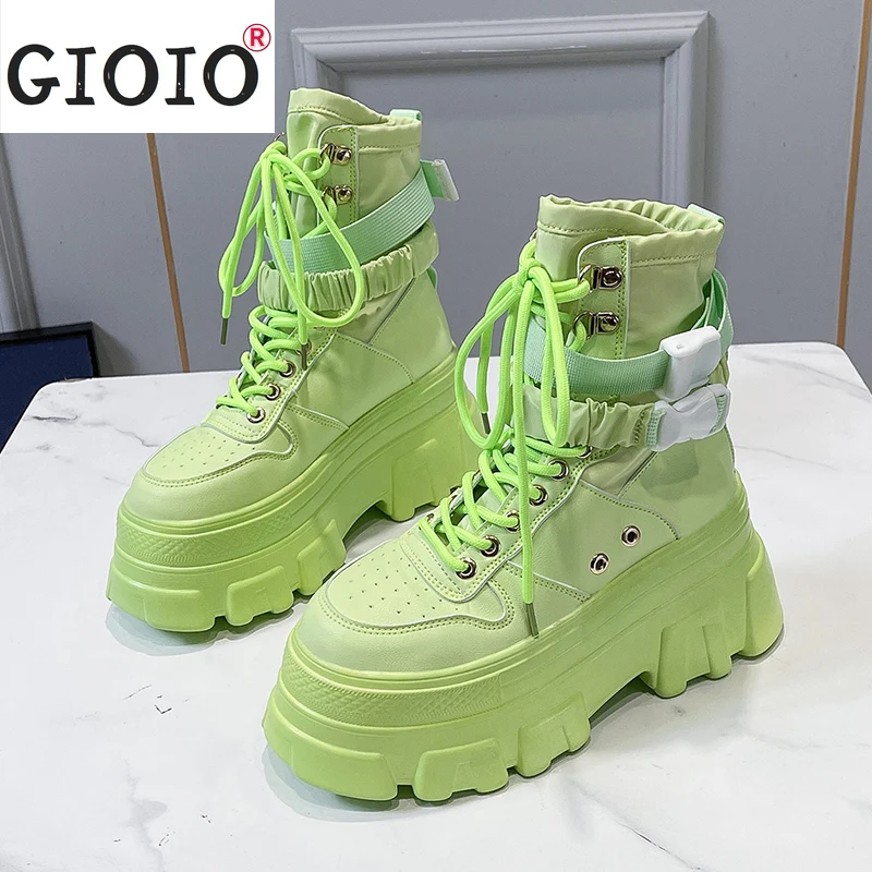 

Autumn Women's Platform Boots 2021 Winter Warm Non-slip Sport Snow Boots Fashion Chunky Ankle Boots Gladiator Motorcycle Boots