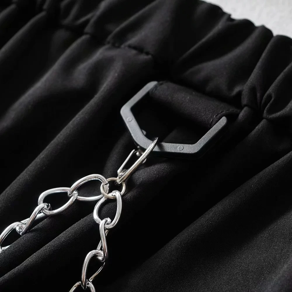 

women high waist pants 2019 fashion woman Chain black cargo pants women camo Trousers sweatpants streetwear womens clothing