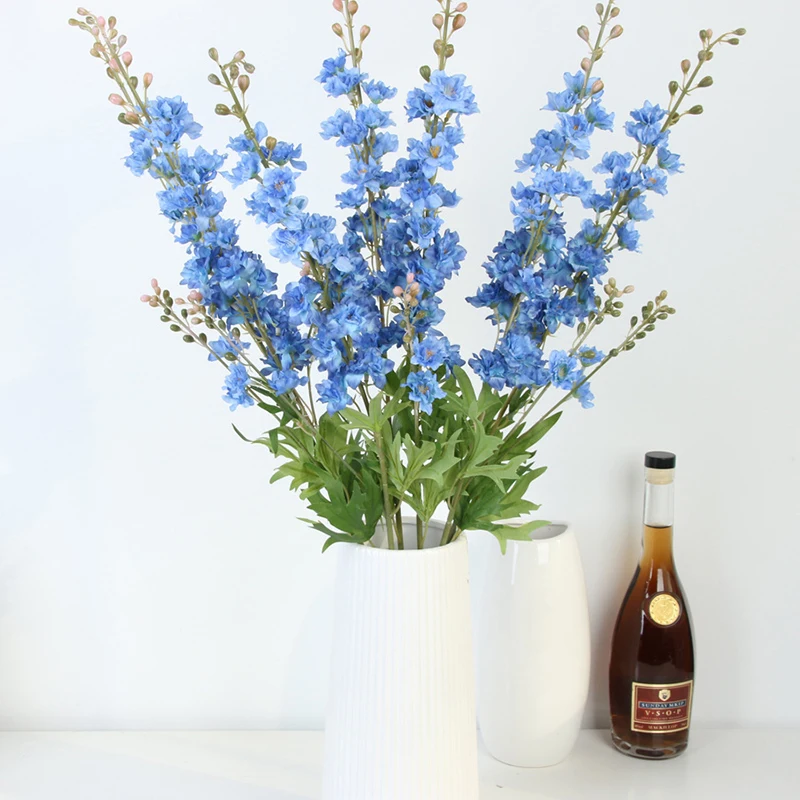 Искусственные цветы Delphinium 80 см искусственные фиолетовые орхидеи цветочные букет