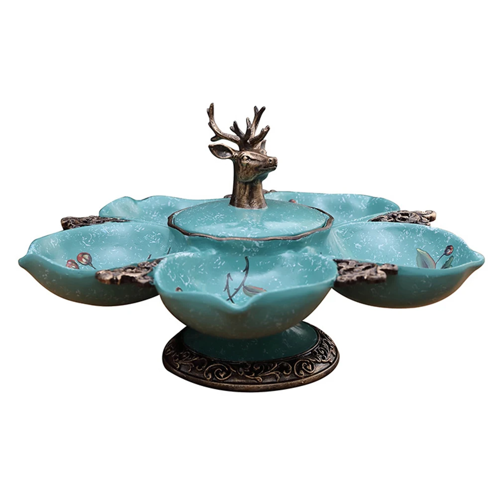 

Exquisite Durable Multi-Grid Fruit Candy Plate Resin Craft Table Home Decoration L9