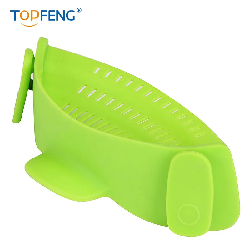 TOPFENG кухонный силиконовый дуршлаг с защелкой для фильтрации лапши герметичный
