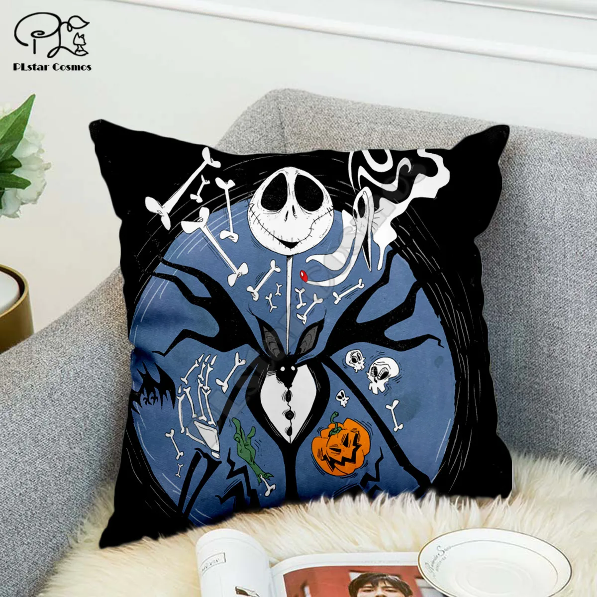 

The Nightmare Before Christmas 3D printed Polyester Decorative Pillowcases Throw Pillow Cover Square Zipper Pillow cases style-2