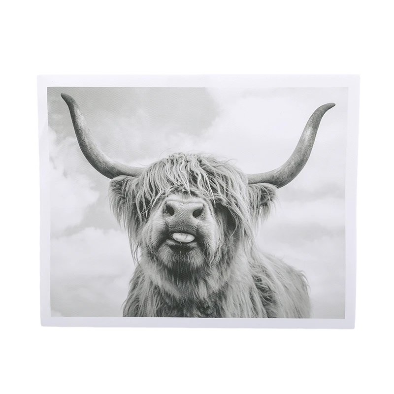 Черно-белый домашний Декор постер с изображением животных Нагорная корова Як