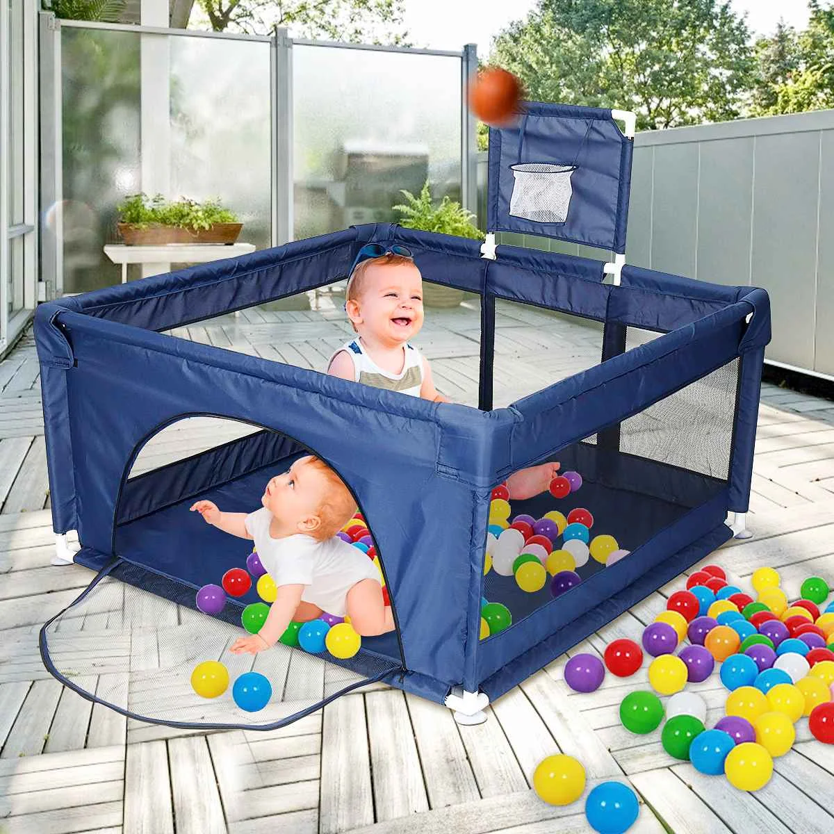 

Kids Furniture Playpen for Children Dry Ball Pool Swimming Pool Safety Barriers Babys Playground Ball Park for 0-6 Years