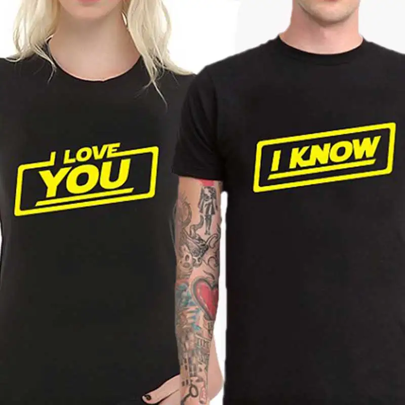 Футболка женская с надписью i love you couple | Женская одежда