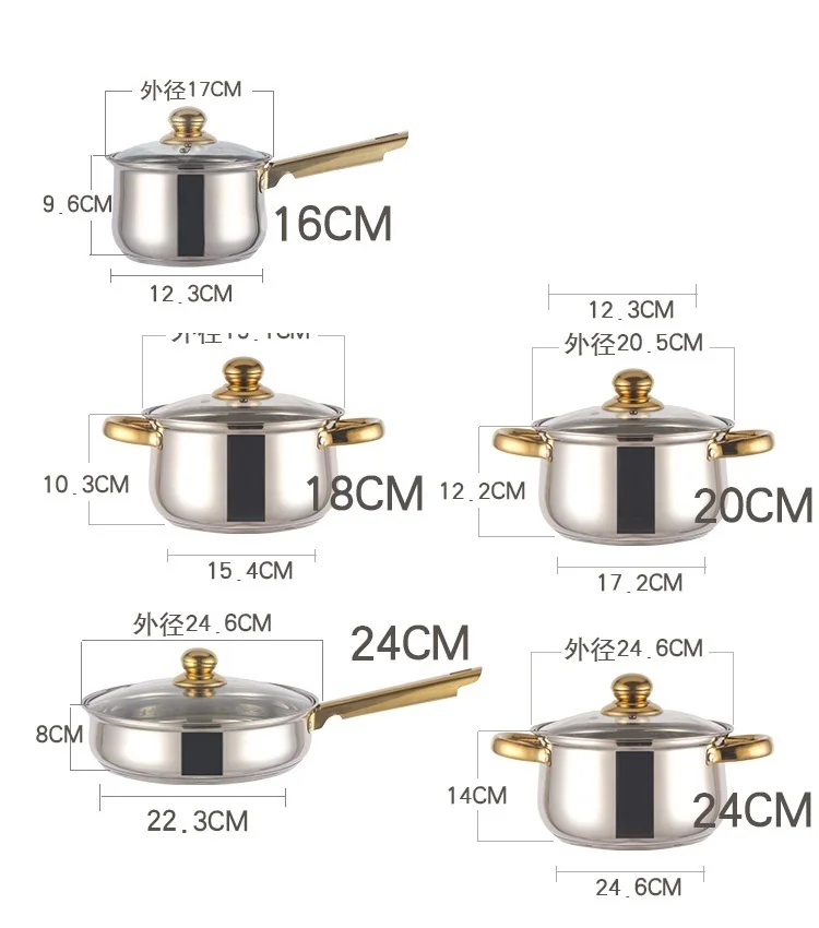 Набор посуды посуда кастрюли из нержавеющей стали Inox 12 шт. и сковородки|Наборы