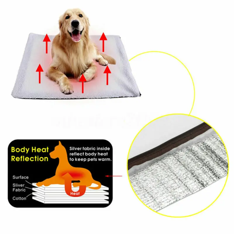 Большая мягкая САМОНАГРЕВАЮЩАЯСЯ кровать для кошек и собак одеяло коврик теплый