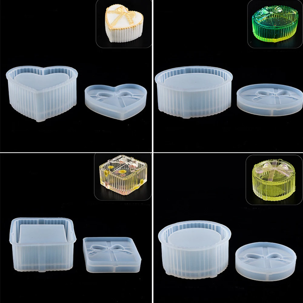 Подарочные коробки силиконовые формы с лентами драгоценные в форме сердца