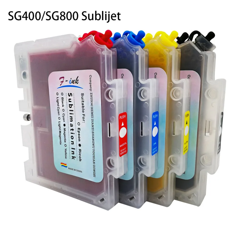 F-INK SG400 сублимационные чернила и многоразовый картридж совместимый для сублиджет Sawgrass Virtuoso SG400 и SG800 принтера