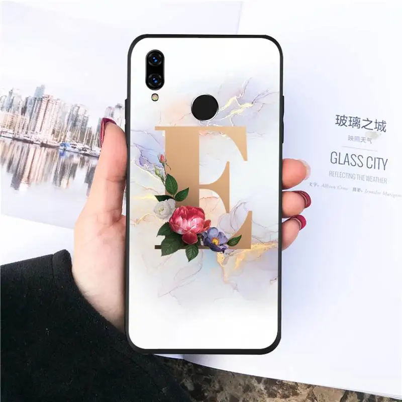 

Marble letters art pattern Phone Cases For Huawei honor Mate P 10 20 30 40 Pro 10i 9 10 20 8 x Lite Luxury brand shell
