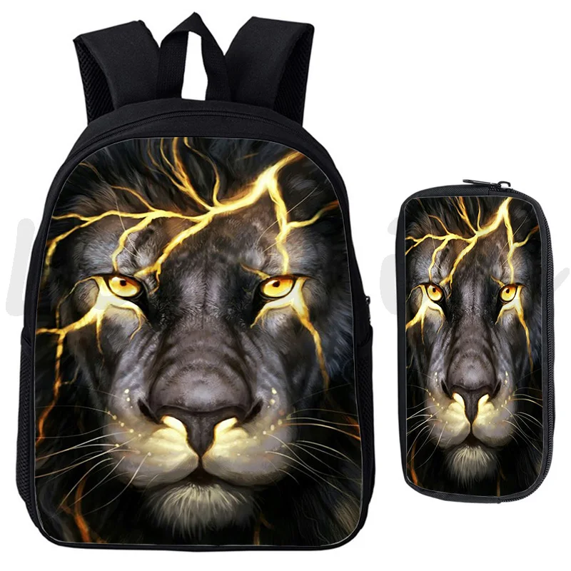 Рюкзак для мальчиков и девочек с изображением Льва волка школьные ранцы