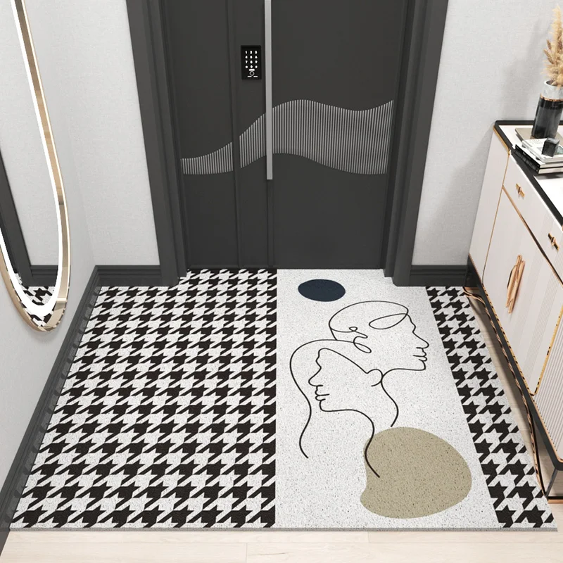 Nordic Entrance Home Doormat Bedroom Kitchen Living Room Carpet PVC Non-slip Bath Mat Size Customization Indoor Hallway Door Mat