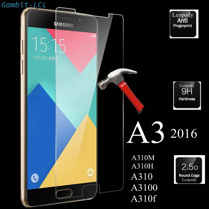 Закаленное стекло 9H для Samsung Galaxy A3 2016 A310F A310M A310Y защитная пленка экрана